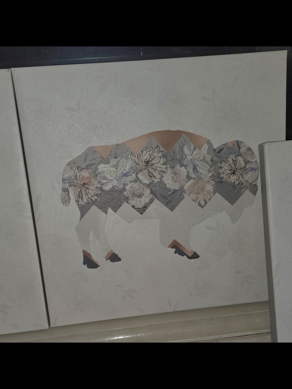 Woodland Animal Canvas Wall Art – Buffalo / Bison